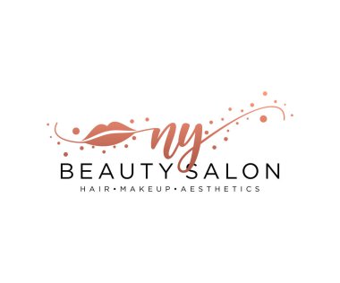 New York kadınsı logo koleksiyonu şablonu. İlk imzalı el yazısı logosu, düğün, moda, mücevher, butik, çiçek ve botanik, herhangi bir şirket veya işletme için yaratıcı şablona sahip..