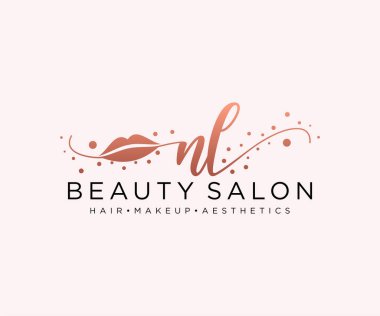 NL kadın logo koleksiyonu şablonu. İlk imzalı el yazısı logosu, düğün, moda, mücevher, butik, çiçek ve botanik, herhangi bir şirket veya işletme için yaratıcı şablona sahip..