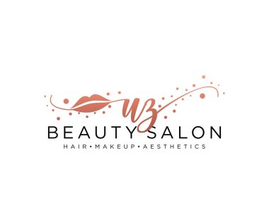 UZ kadın logo koleksiyonu şablonu. İlk imzalı el yazısı logosu, düğün, moda, mücevher, butik, çiçek ve botanik, herhangi bir şirket veya işletme için yaratıcı şablona sahip..