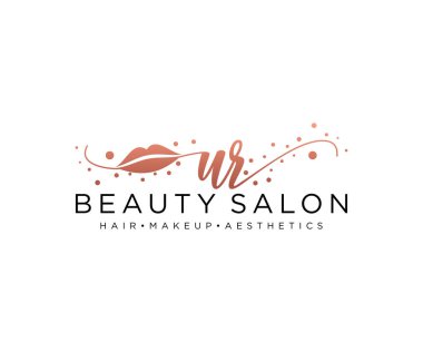 UR kadınsı logo koleksiyonu şablonu. İlk imzalı el yazısı logosu, düğün, moda, mücevher, butik, çiçek ve botanik, herhangi bir şirket veya işletme için yaratıcı şablona sahip..