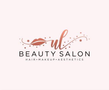 UL kadın logo koleksiyonu şablonu. İlk imzalı el yazısı logosu, düğün, moda, mücevher, butik, çiçek ve botanik, herhangi bir şirket veya işletme için yaratıcı şablona sahip..