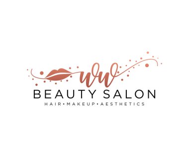WW kadın logo koleksiyonu şablonu. İlk imzalı el yazısı logosu, düğün, moda, mücevher, butik, çiçek ve botanik, herhangi bir şirket veya işletme için yaratıcı şablona sahip..