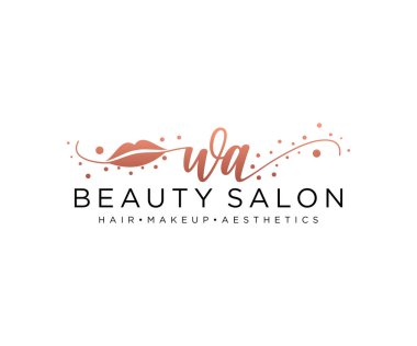 WA kadın logo koleksiyonu şablonu. İlk imzalı el yazısı logosu, düğün, moda, mücevher, butik, çiçek ve botanik, herhangi bir şirket veya işletme için yaratıcı şablona sahip..