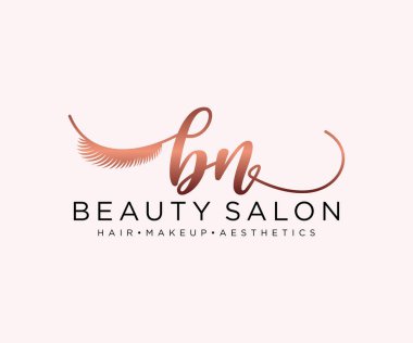 BN kadınsı logo koleksiyonu şablonu. İlk imzalı el yazısı logosu, düğün, moda, mücevher, butik, çiçek ve botanik, herhangi bir şirket veya işletme için yaratıcı şablona sahip..