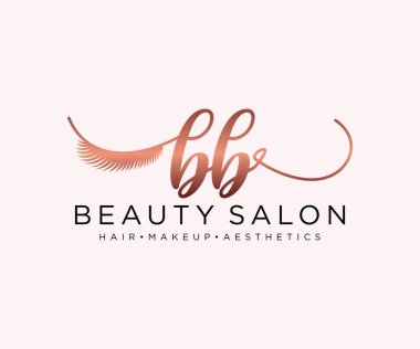 BB kadınsı logo koleksiyonu şablonu. İlk imzalı el yazısı logosu, düğün, moda, mücevher, butik, çiçek ve botanik, herhangi bir şirket veya işletme için yaratıcı şablona sahip..