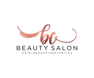 BC kadınsı logo koleksiyonu şablonu. İlk imzalı el yazısı logosu, düğün, moda, mücevher, butik, çiçek ve botanik, herhangi bir şirket veya işletme için yaratıcı şablona sahip..