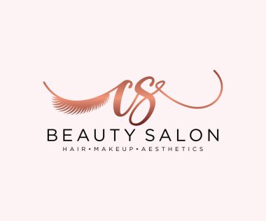 CS kadınsı logo koleksiyonu şablonu. İlk imzalı el yazısı logosu, düğün, moda, mücevher, butik, çiçek ve botanik, herhangi bir şirket veya işletme için yaratıcı şablona sahip..