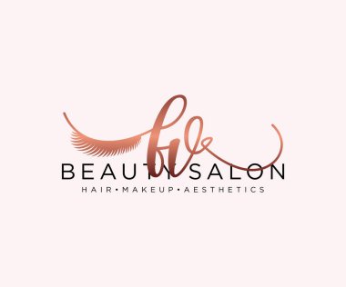 FV kadınsı logo koleksiyonu şablonu. İlk imzalı el yazısı logosu, düğün, moda, mücevher, butik, çiçek ve botanik, herhangi bir şirket veya işletme için yaratıcı şablona sahip..