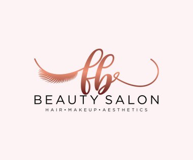 FB kadınsı logo koleksiyonu şablonu. İlk imzalı el yazısı logosu, düğün, moda, mücevher, butik, çiçek ve botanik, herhangi bir şirket veya işletme için yaratıcı şablona sahip..