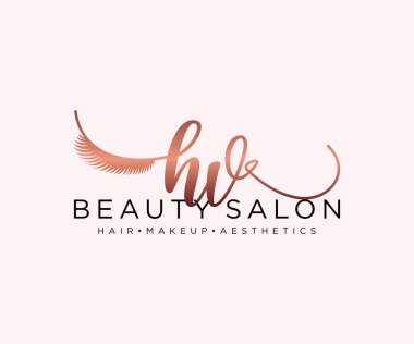 HV kadın logo koleksiyonu şablonu. İlk imzalı el yazısı logosu, düğün, moda, mücevher, butik, çiçek ve botanik, herhangi bir şirket veya işletme için yaratıcı şablona sahip..