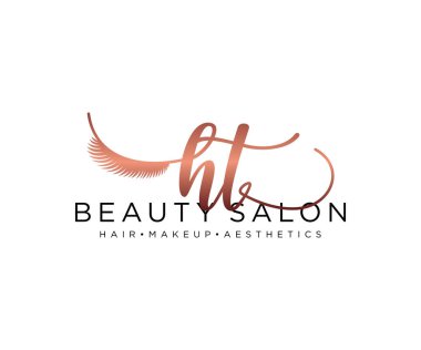 HT kadın logo koleksiyonu şablonu. İlk imzalı el yazısı logosu, düğün, moda, mücevher, butik, çiçek ve botanik, herhangi bir şirket veya işletme için yaratıcı şablona sahip..