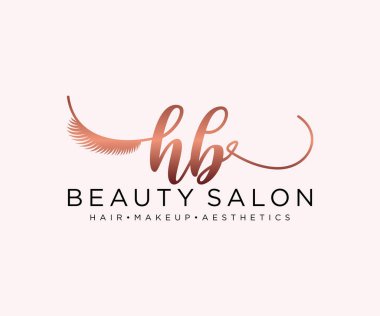 HB kadınsı logo koleksiyonu şablonu. İlk imzalı el yazısı logosu, düğün, moda, mücevher, butik, çiçek ve botanik, herhangi bir şirket veya işletme için yaratıcı şablona sahip..