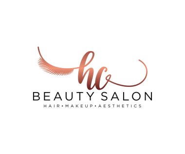 HC kadınsı logo koleksiyonu şablonu. İlk imzalı el yazısı logosu, düğün, moda, mücevher, butik, çiçek ve botanik, herhangi bir şirket veya işletme için yaratıcı şablona sahip..