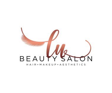 LU kadın logo koleksiyonu şablonu. İlk imzalı el yazısı logosu, düğün, moda, mücevher, butik, çiçek ve botanik, herhangi bir şirket veya işletme için yaratıcı şablona sahip..