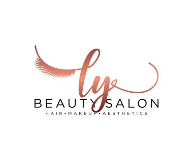 LY kadınsı logo koleksiyonu şablonu. İlk imzalı el yazısı logosu, düğün, moda, mücevher, butik, çiçek ve botanik, herhangi bir şirket veya işletme için yaratıcı şablona sahip..