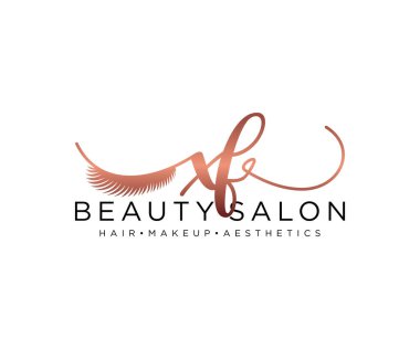 XF kadınsı logo koleksiyonu şablonu. İlk imzalı el yazısı logosu, düğün, moda, mücevher, butik, çiçek ve botanik, herhangi bir şirket veya işletme için yaratıcı şablona sahip..