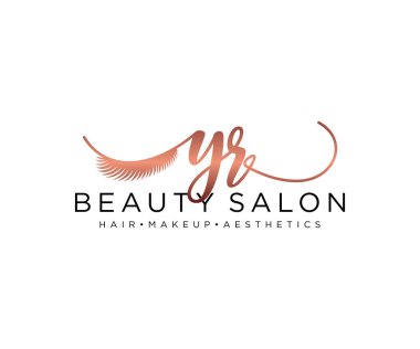 YR kadın logo koleksiyonu şablonu. İlk imzalı el yazısı logosu, düğün, moda, mücevher, butik, çiçek ve botanik, herhangi bir şirket veya işletme için yaratıcı şablona sahip..