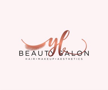 YL kadınsı logo koleksiyonu şablonu. İlk imzalı el yazısı logosu, düğün, moda, mücevher, butik, çiçek ve botanik, herhangi bir şirket veya işletme için yaratıcı şablona sahip..