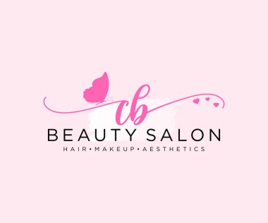 CB kadınsı logo koleksiyonu şablonu. İlk imzalı el yazısı logosu, düğün, moda, mücevher, butik, çiçek ve botanik, herhangi bir şirket veya işletme için yaratıcı şablona sahip..