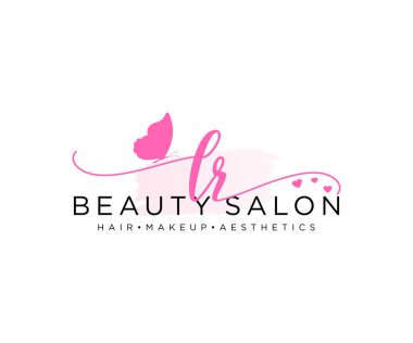 LR kadın logo koleksiyonu şablonu. İlk imzalı el yazısı logosu, düğün, moda, mücevher, butik, çiçek ve botanik, herhangi bir şirket veya işletme için yaratıcı şablona sahip..