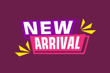 Yeni gelen mesajın olduğu etiket şablonu. Çevrimiçi dükkan veya mağazada reklam yenileme ve güncelleme. Pazarlama satış promosyonu. Vektör illüstrasyonu.