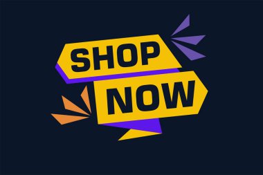 Shop Now afiş tasarımı. Festival şablonu davetiye kartları, el ilanları, posterler için kullanılabilir