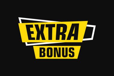 Ekstra Bonus etiketleri pankart tasarımı. Festival şablonu davetiye kartları, el ilanları, posterler için kullanılabilir