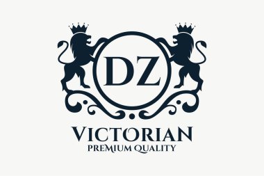 Luxury Letter DZ crest Gold color Logo vector, Victory logo, crest logo, wing logo clipart