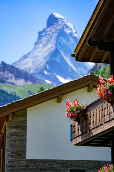 Zermatt Město Úpatí Matterhornu — Stock fotografie