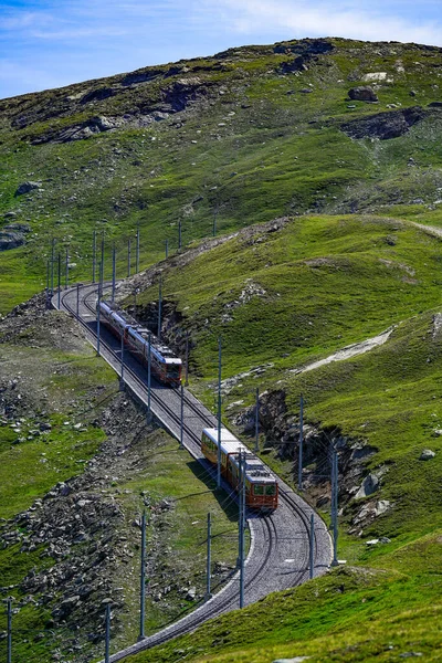 stock image Gornergratbahn in Switzerland going up the mountain