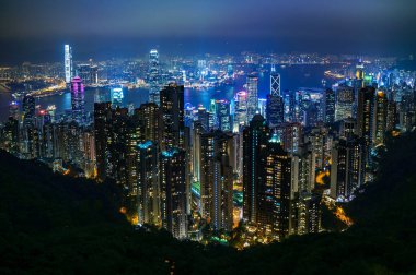hong Kong gece görünümünden victoria peak