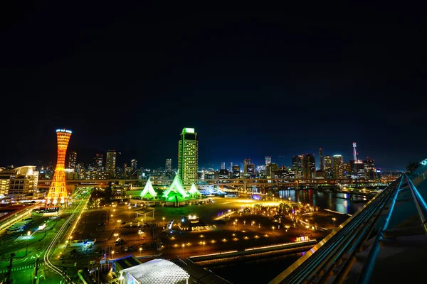 Nachtansicht Der Hafenstadt Kobe — Stockfoto