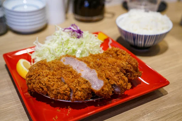 Ensemble Repas Avec Escalope Porc — Photo