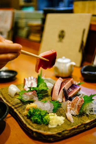 Sortidas Frescos Deliciosos Frutos Mar Sashimi — Fotografia de Stock