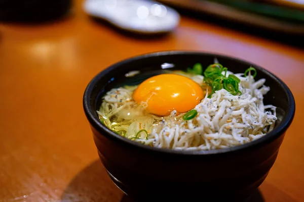 Delicioase Proaspete Shizuoka Shirasu Donburi Bowl Orez Acoperit Sardine Pentru — Fotografie, imagine de stoc