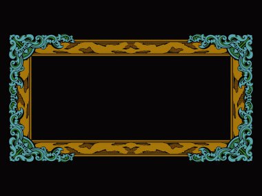 Vintage dekoratif çerçeve çiçek