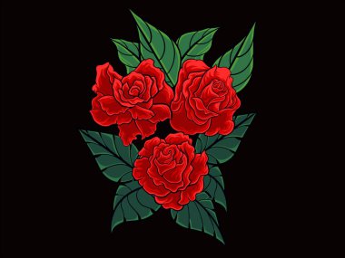 gül çiçeği vektör tasarımı, renk düzenlenebilir