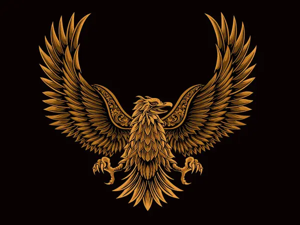 Klasik stil kartal vektör tasarımı, renk düzenlenebilir