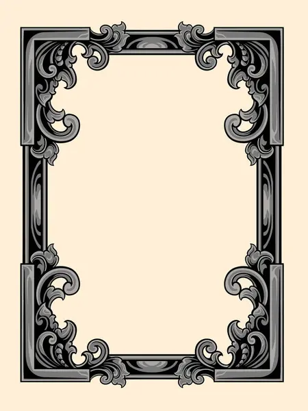 Lüks klasik biçim oymalı çerçeve vektör tasarımı, renk düzenlenebilir