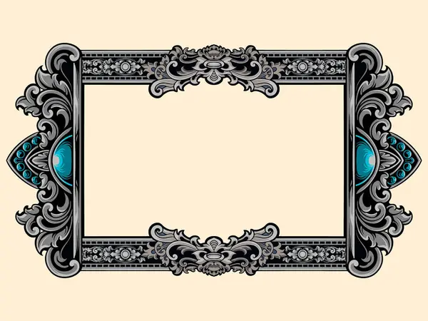 Klasik stil oymalı ögeler için düzenlenebilir renk içeren lüks tebrik kartı vektör tasarımı