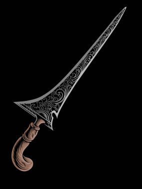 Geleneksel silah keris vektör tasarımı