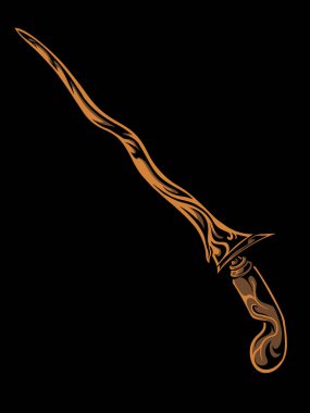 Geleneksel silah keris vektör tasarımı