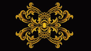 Ögeler için vektör oymalı klasik süs tasarımı, düzenlenebilir renk