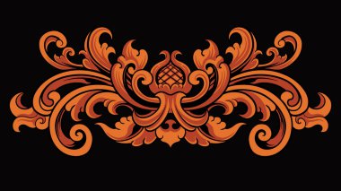 Ögeler için vektör oymalı klasik süs tasarımı, düzenlenebilir renk