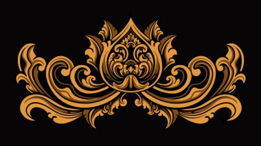Ögeler için vektör oymalı klasik süs tasarımı