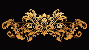 Ögeler için vektör oymalı klasik süs tasarımı