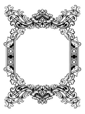 Çizgi sanatı vintage çerçeve vektör tasarımı