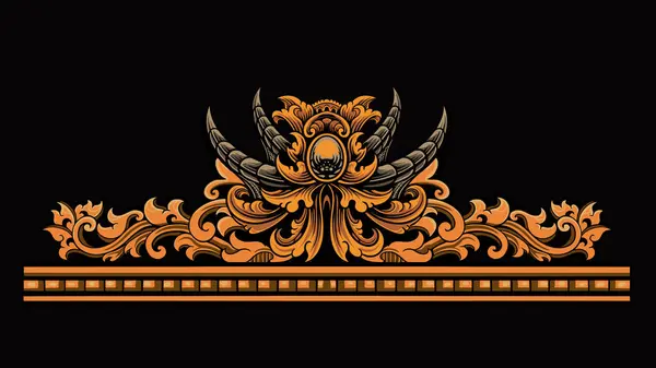 Ögeler için vektör oymalı klasik süs tasarımı, düzenlenebilir renk