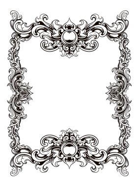 Çizgi sanatı vintage çerçeve vektör tasarımı