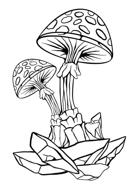 Elementler için illüstratör mantar tasarımı, düzenlenebilir renkler